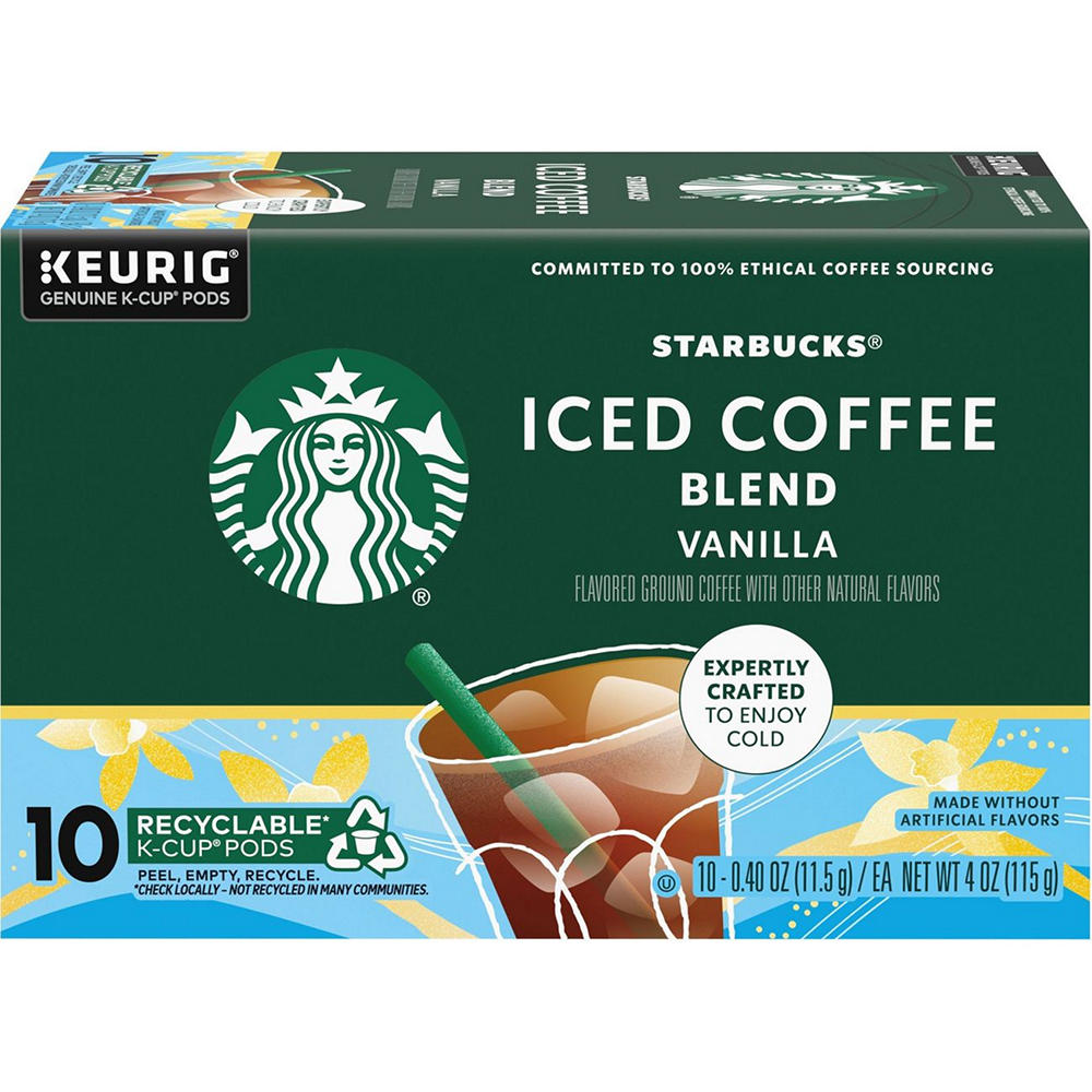 Starbucks Iced Coffee Blend Vanilla Single Serve K-Cup, 10 ct