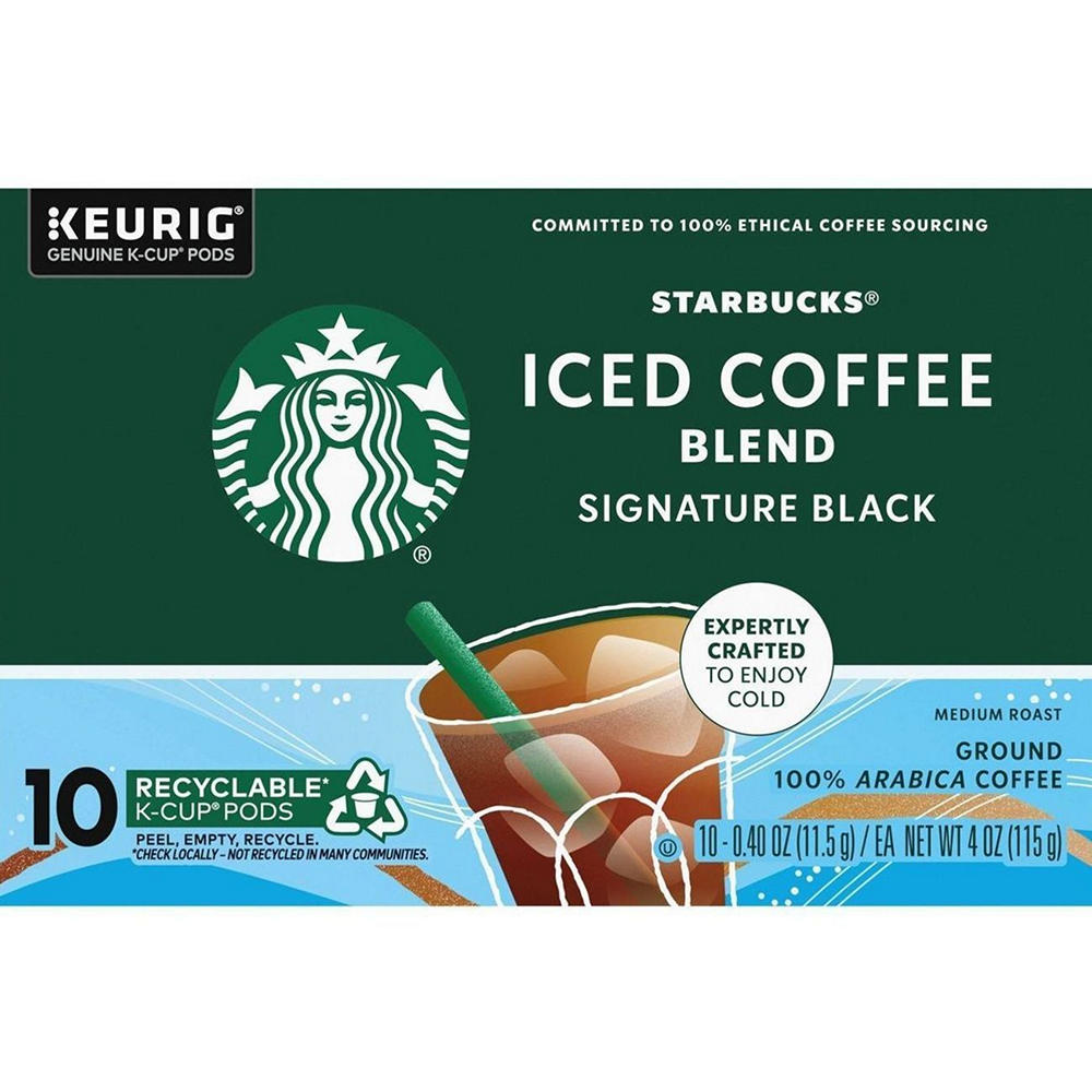 Starbucks Iced Coffee Blend Signature Black K Cups, 10 ct
