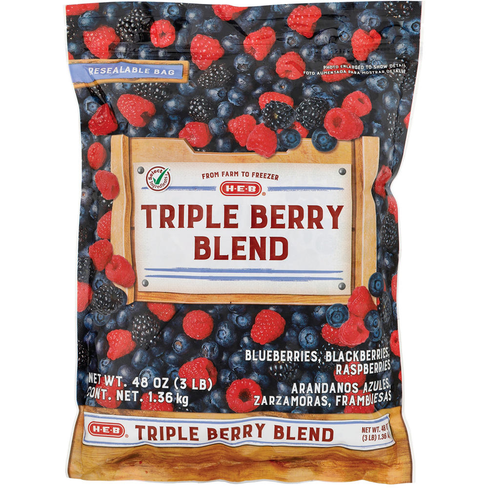 H-E-B Frozen Triple Berry Blend, 48 oz
