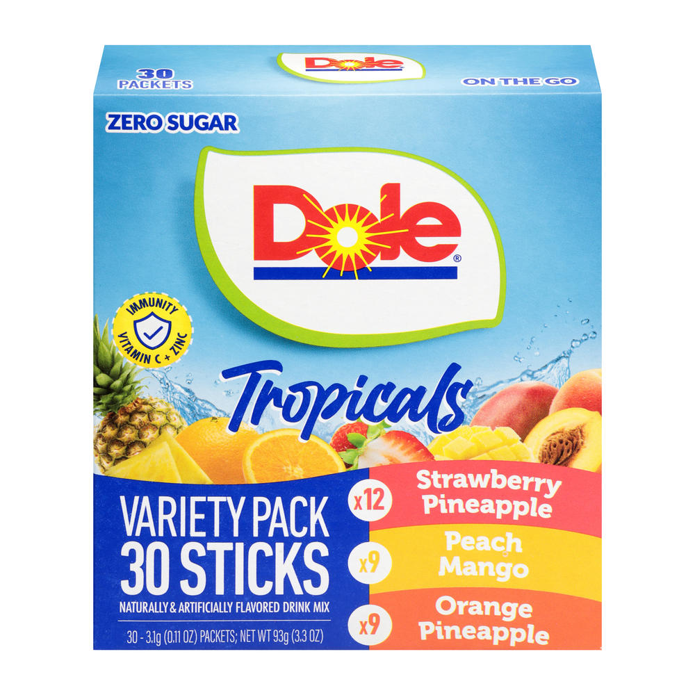 Dole Tropicals Zero Sugar Drink Mix Packets - Variety Pack, 30 ct