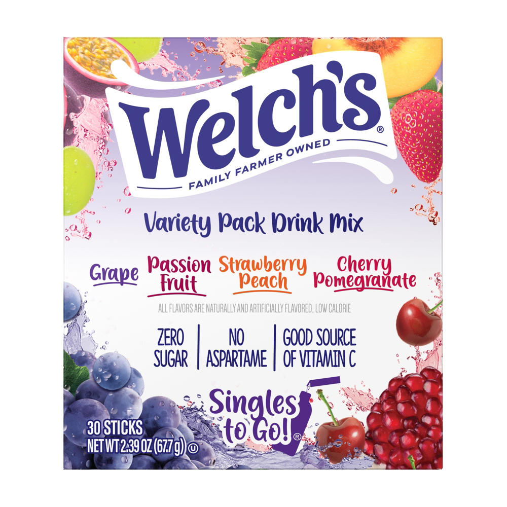 Welch's Singles to Go! Drink Sticks - Variety Pack, 30 ct