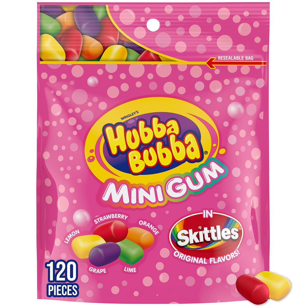 Hubba Bubba Skittles Flavored Mini Gum, 120 pc