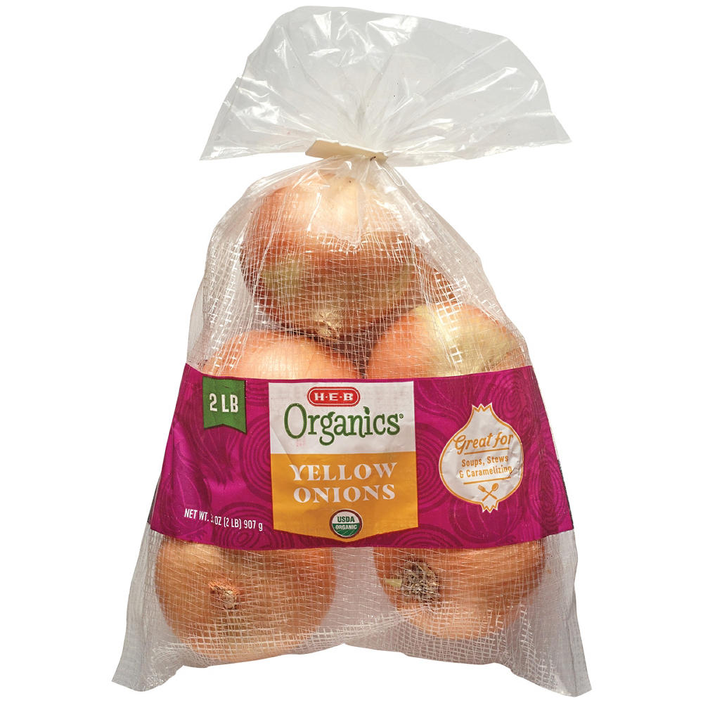 H-E-B Organics Fresh Yellow Onions, 2 lb bag