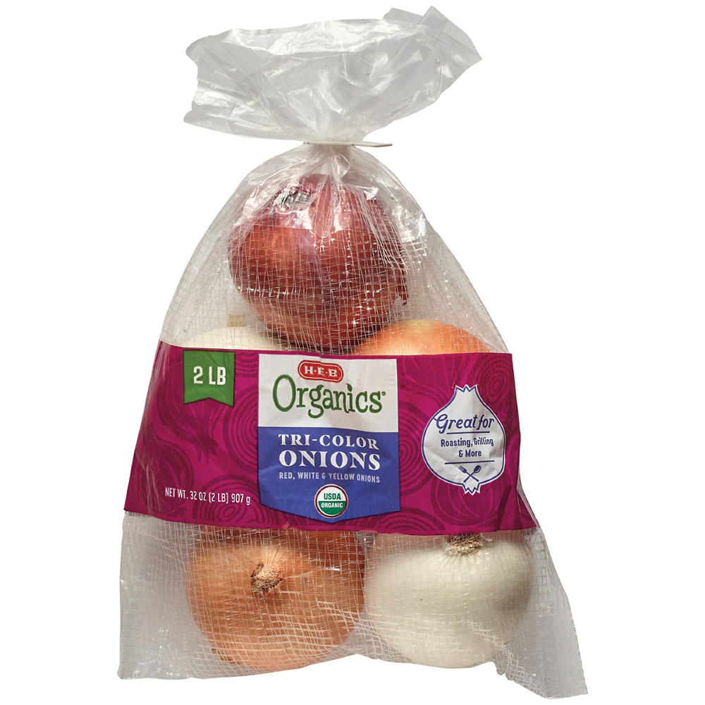 H-E-B Organics Fresh Tri-Color Onions, 2 lb bag