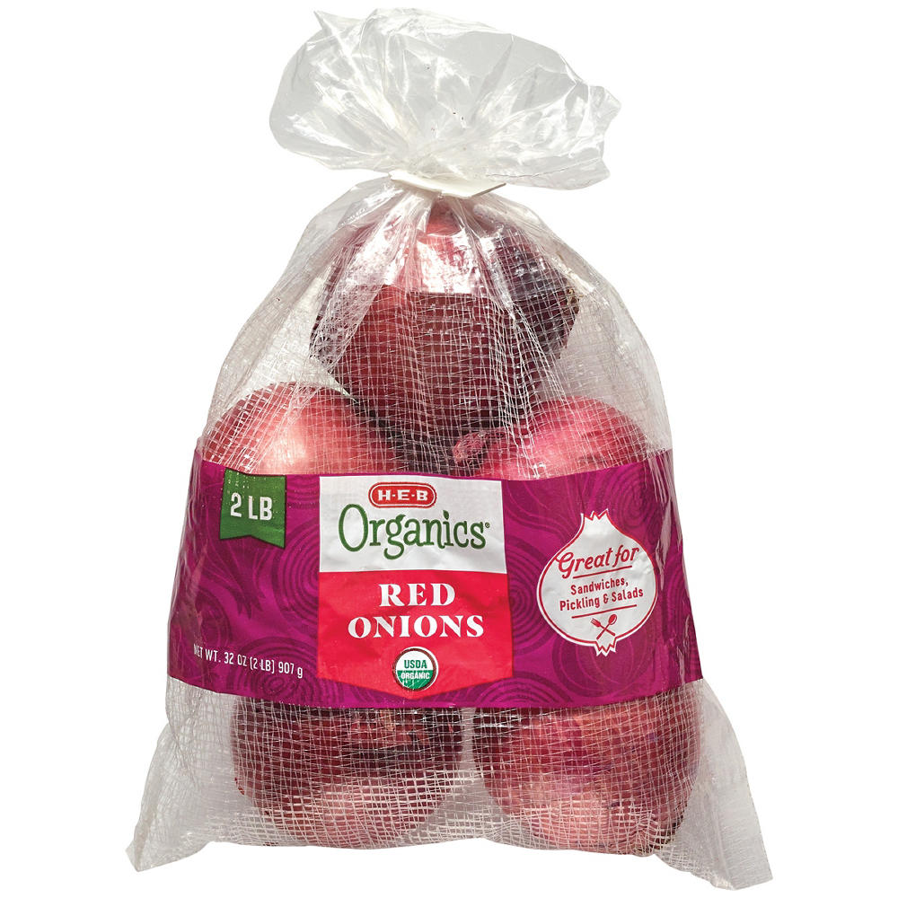 H-E-B Organics Fresh Red Onions, 2 lb bag