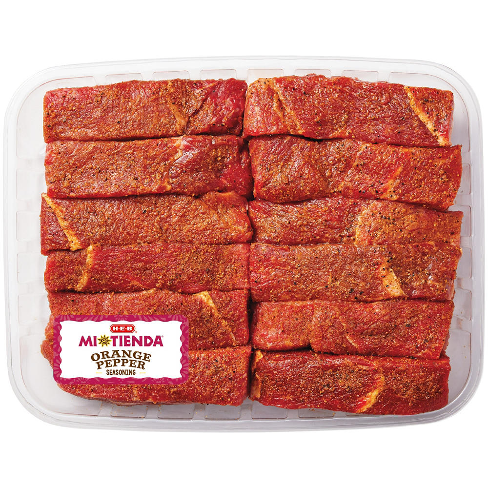 H-E-B Mi Tienda Seasoned Texas-Style Boneless Beef Ribs – Orange Pepper – Value Pack, Avg. 3.2 lbs
