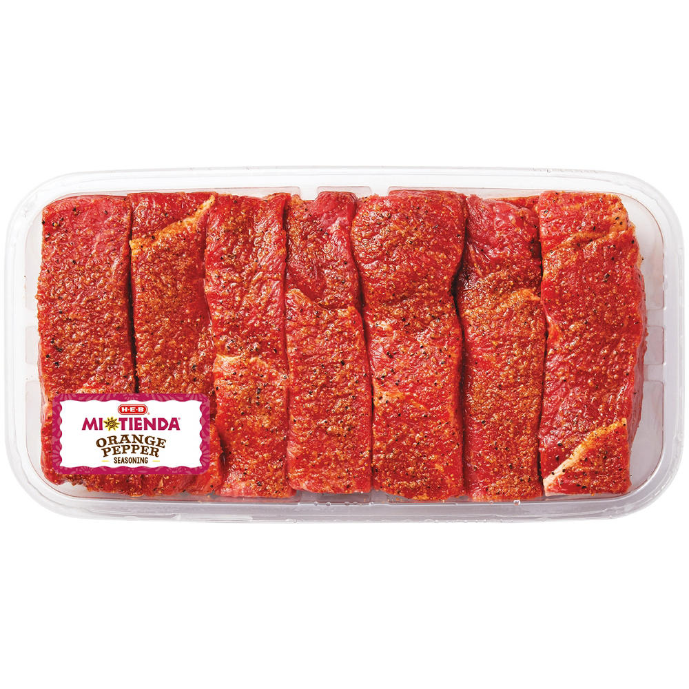 H-E-B Mi Tienda Seasoned Texas-Style Boneless Beef Ribs – Orange Pepper, Avg. 1.6 lbs