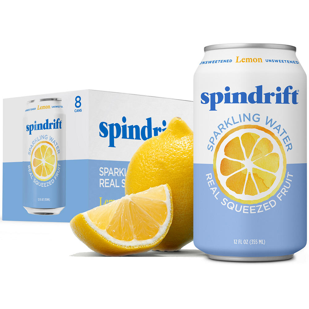 Spindrift Lemon Sparkling Water 8 pk Cans, 12 oz