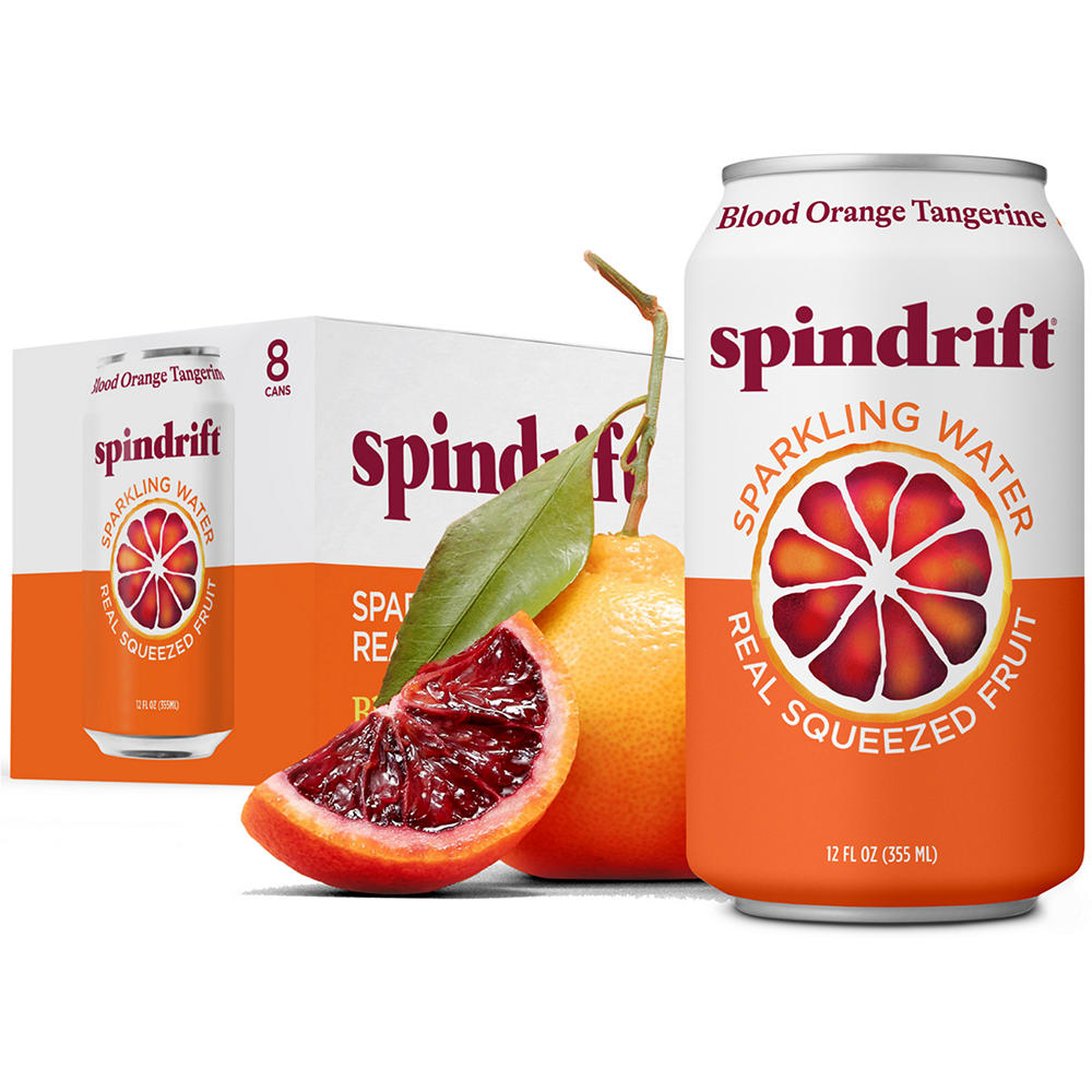 Spindrift Blood Orange Tangerine Sparkling Water 8 pk Cans, 12 oz