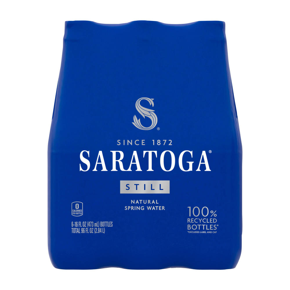 Saratoga Still Natural Spring Water 6 pk Bottles, 16 oz