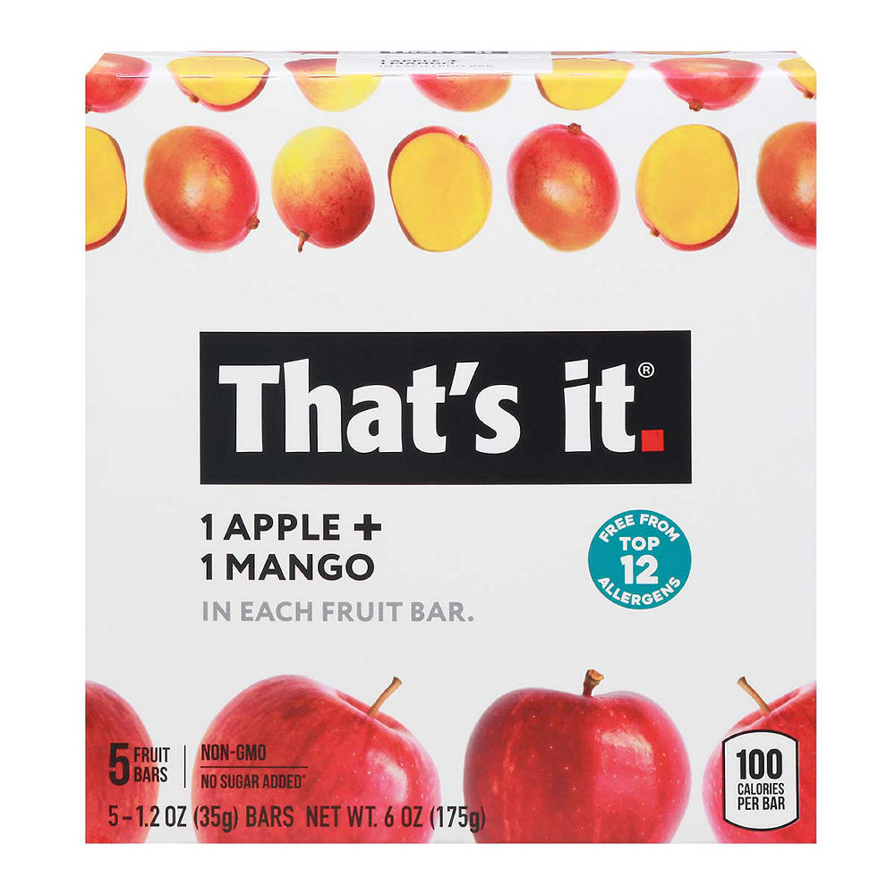 That's It Apple + Mango Fruit Bars, 5 ct