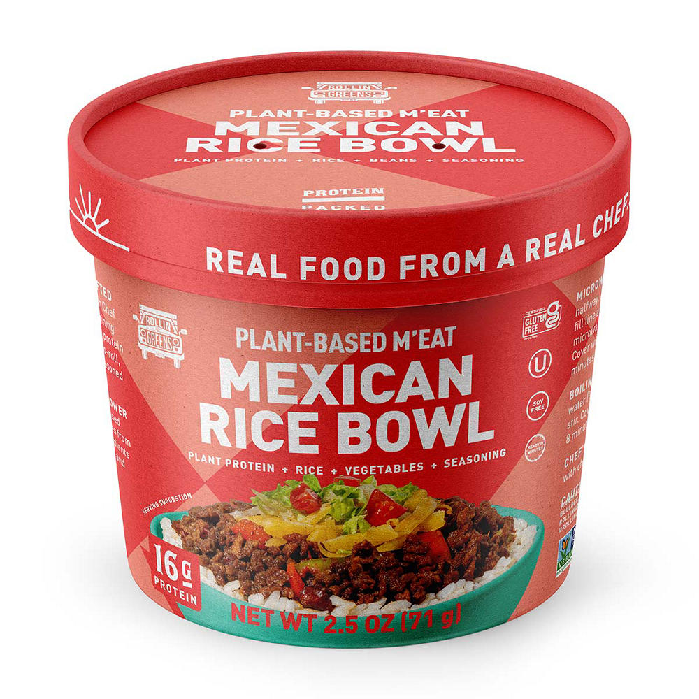 RollinGreens Plant-Based M'eat Mexican Rice Bowl, 2.5 oz