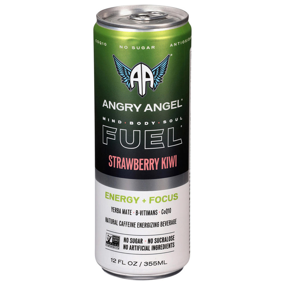 Angry Angel Fuel Energy Drink - Strawberry Kiwi, 12 oz