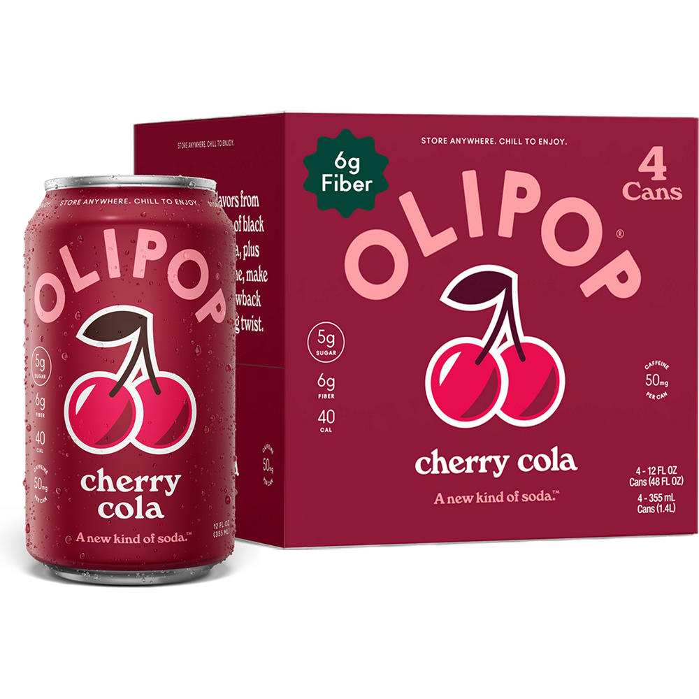Olipop Prebiotic Soda 4 pk Cans - Cherry Cola, 12 oz
