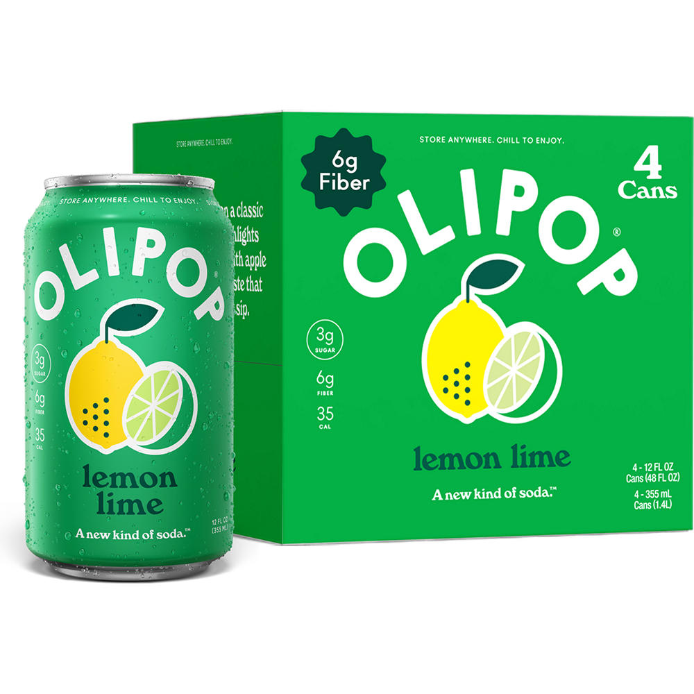 Olipop Prebiotic Soda 4 pk Cans - Lemon Lime, 12 oz