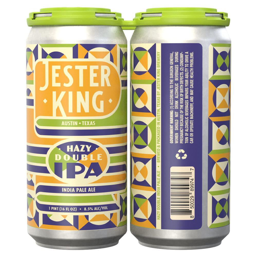 Jester King Hazy Double IPA 4 pk Cans, 16 oz