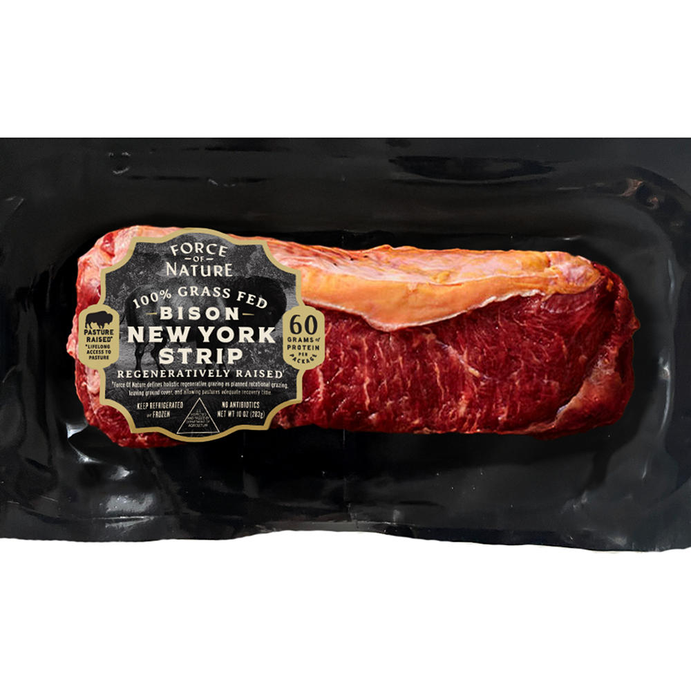 Force of Nature Fresh Grass Fed New York Strip Steak, 10 oz