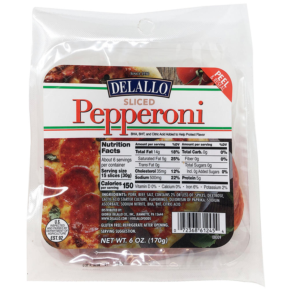 DeLallo Sliced Pepperoni, 6 oz