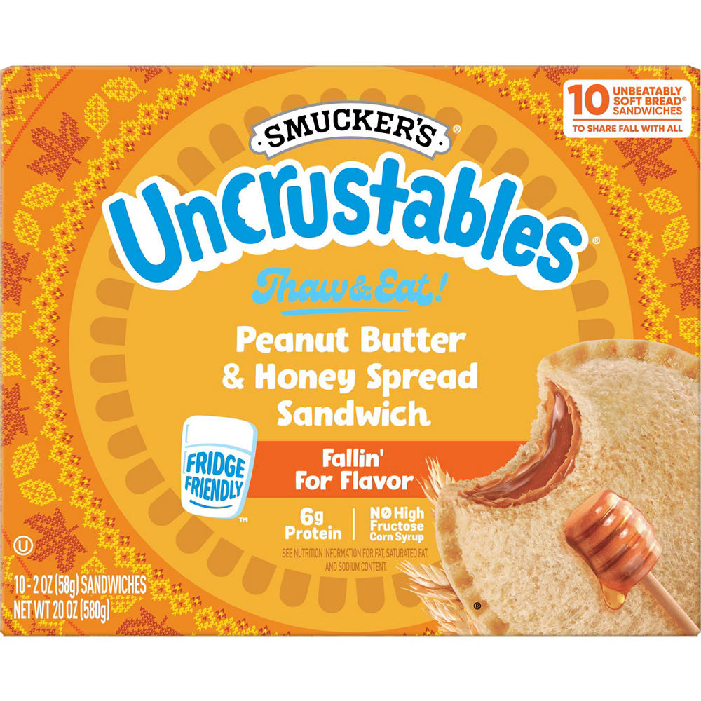 Smucker's Uncrustables Peanut Butter & Honey Spread Sandwiches, 10 ct