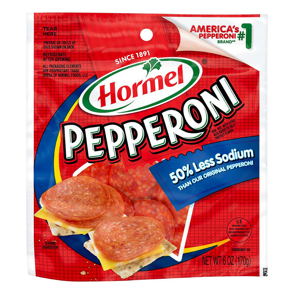Hormel Pepperoni Less Sodium, 6 oz