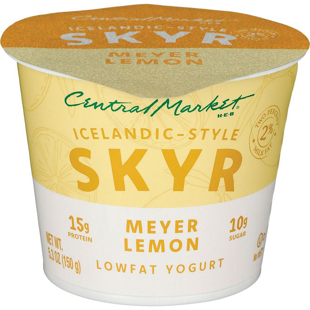 Central Market 15g Protein Icelandic Style Skyr Low Fat Yogurt – Meyer Lemon, 5.3 oz