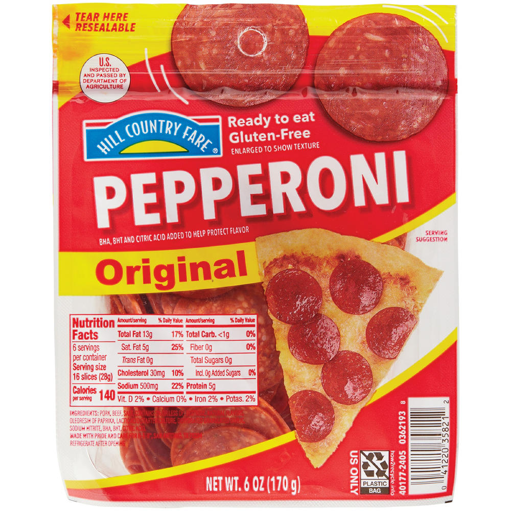 Hill Country Fare Original Pepperoni Slices, 6 oz