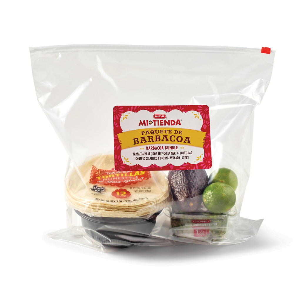 H-E-B Mi Tienda Beef Cheek Barbacoa Bundle - Homestyle White Corn Tortillas (Sold Cold)