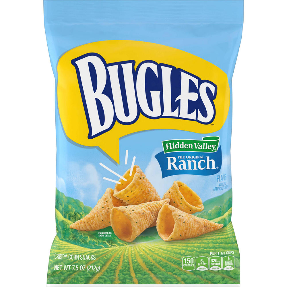 Bugles Hidden Valley Ranch Crispy Corn Snacks, 7.5 oz