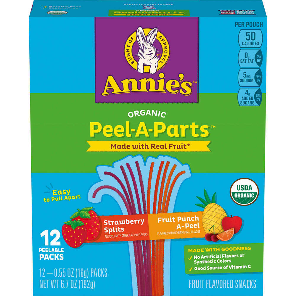Annie's Organic Peel-A-Parts - Strawberry & Fruit Punch, 12 ct