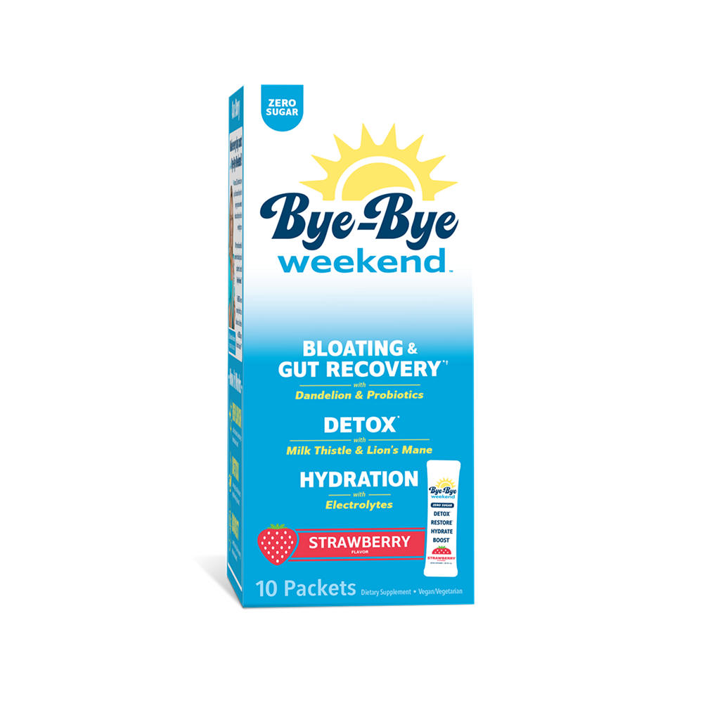 Bye Bye Weekend Zero Sugar Drink Mix - Strawberry, 10 ct