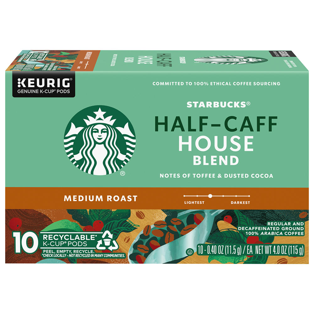 Starbucks Half-Caff House Blend Pods, 10 ct