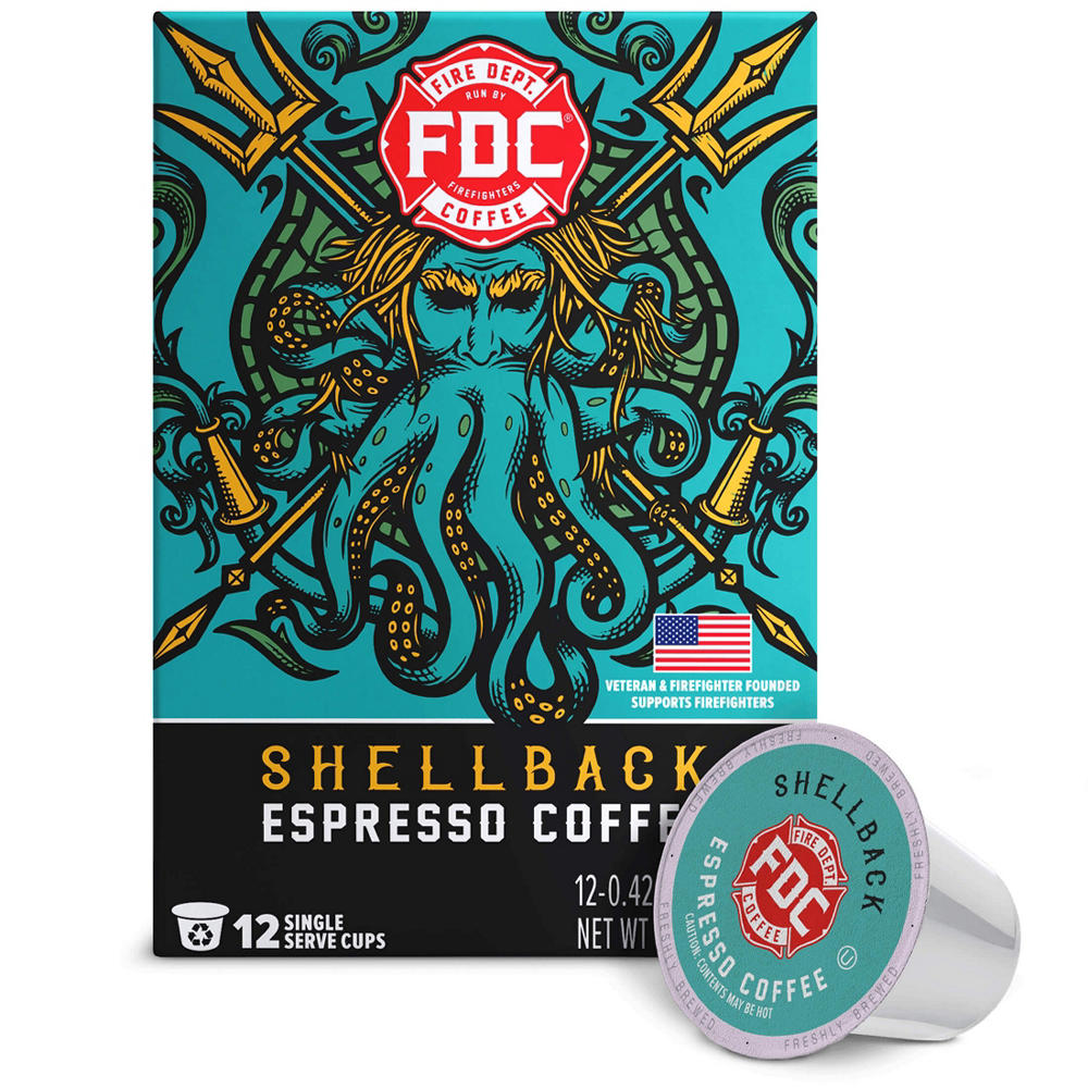 Fire Dept. Coffee Shellback Espresso Single Serve Coffee Cups, 12 ct