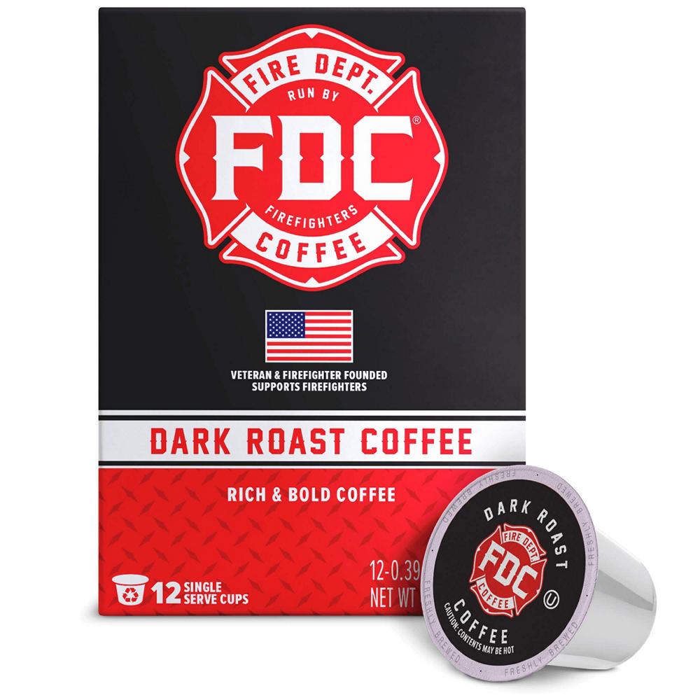 Fire Dept. Coffee Dark Roast Single Serve Coffee Cups, 12 ct