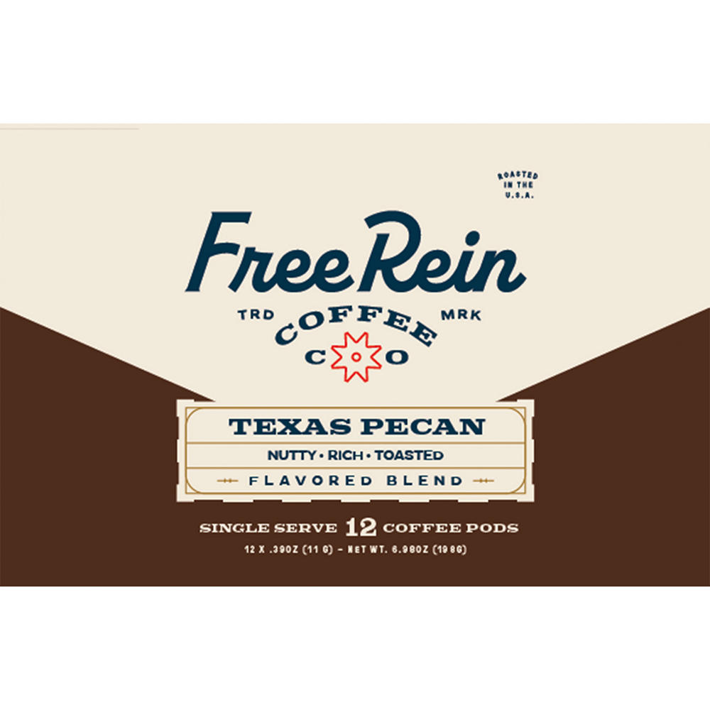 Free Rein Texas Pecan Flavored Blend Coffee Pods, 12 ct