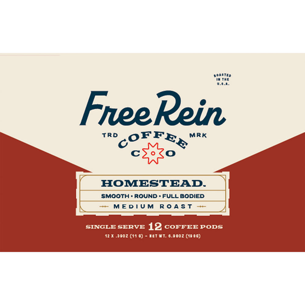 Free Rein Homestead Medium Roast Coffee Pods, 12 ct
