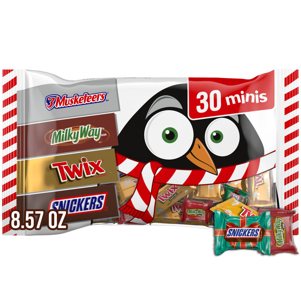 Snickers, Twix, Milky Way & 3 Musketeers Mini Chocolate Christmas Candy Bars, 8.57 oz