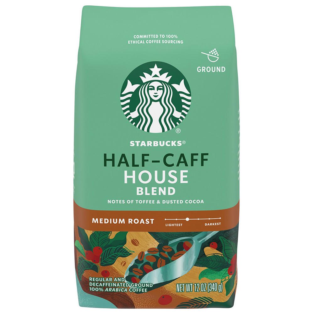 Starbucks Half-Caff House Blend Coffee, 12 oz