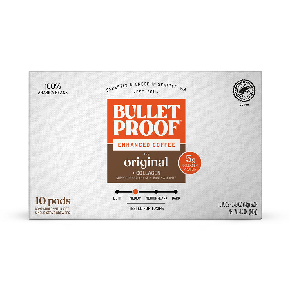 Bulletproof The Original Plus Collagen Medium Roast Single Serve Coffee Cups, 10 ct