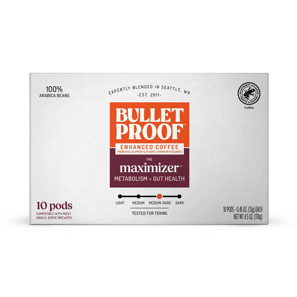 Bulletproof The Maximizer Medium-Dark Roast Single Serve Coffee Cups, 10 ct