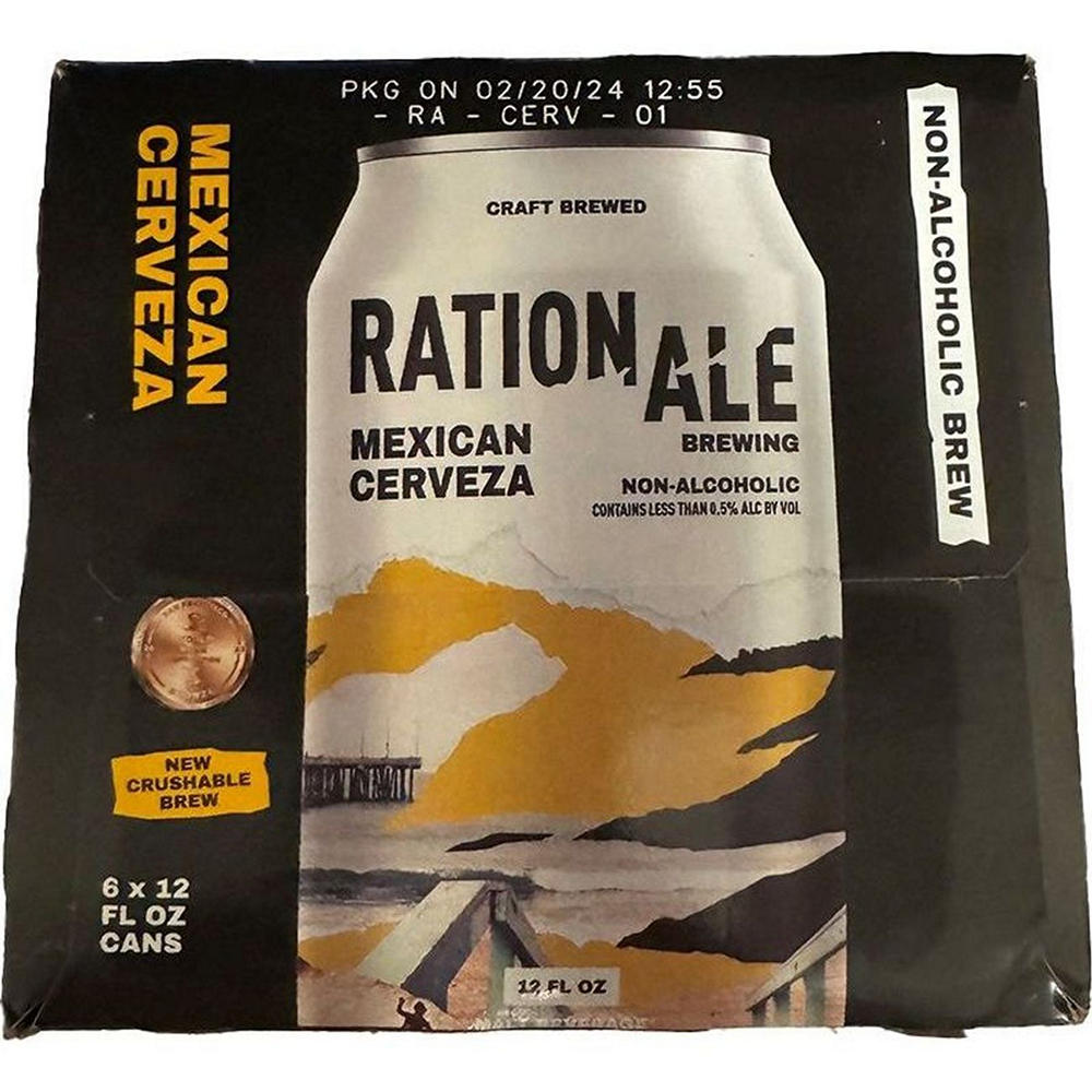 Rationale Brewing Non Alcoholic Mexican Cerveza Craft Beer 6 pk Cans, 12 oz