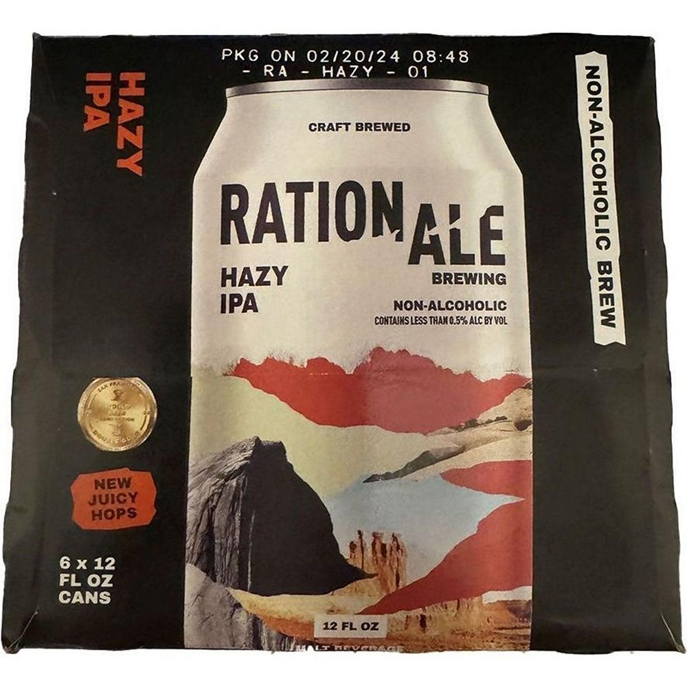 Rationale Brewing Non Alcoholic Hazy IPA Craft Beer 6 pk Cans, 12 oz