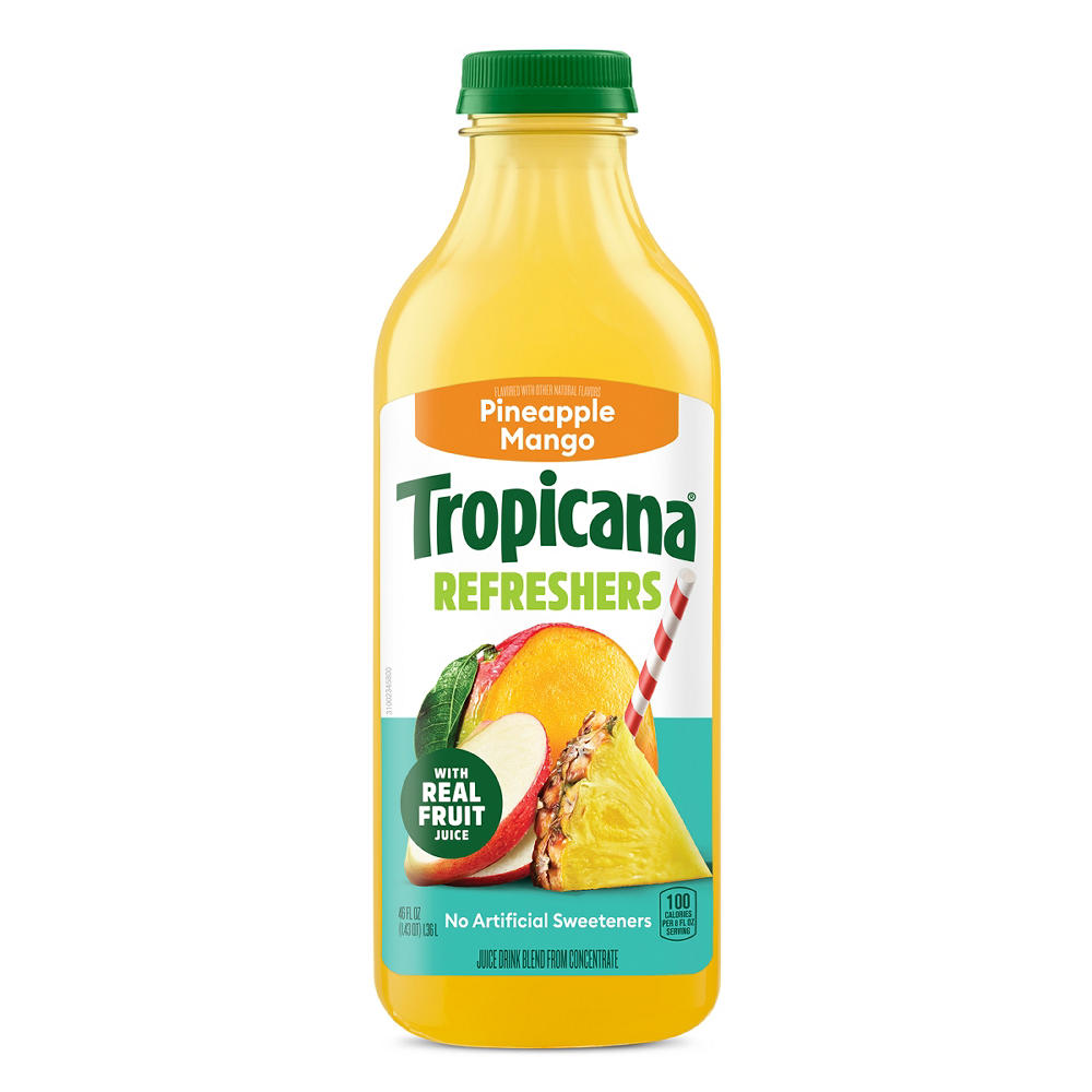 Tropicana Refreshers Pineapple Mango Juice, 46 oz