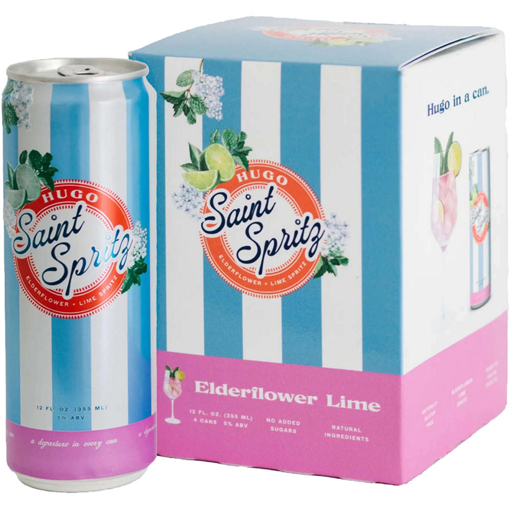 Saint Spritz Hugo Elderflower Mint and Lime Spritz 4 pk Cans, 12 oz