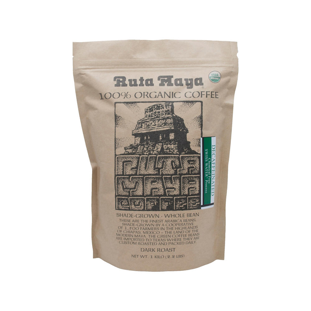 Ruta Maya 100% Organic Whole Bean Coffee - Decaf, 2.2 lb