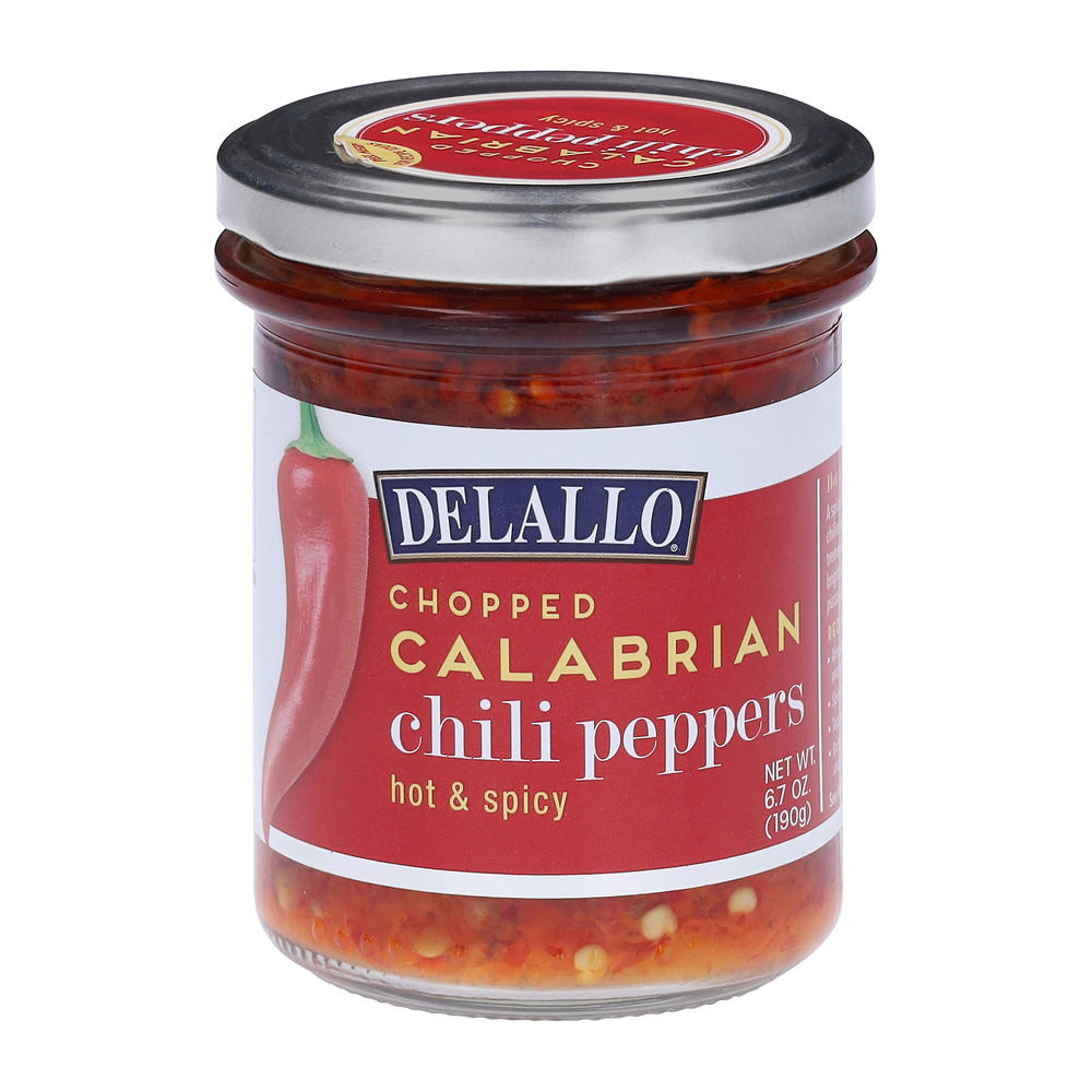 DeLallo Chopped Calabrian Hot & Spicy Chili Peppers, 6.7 oz