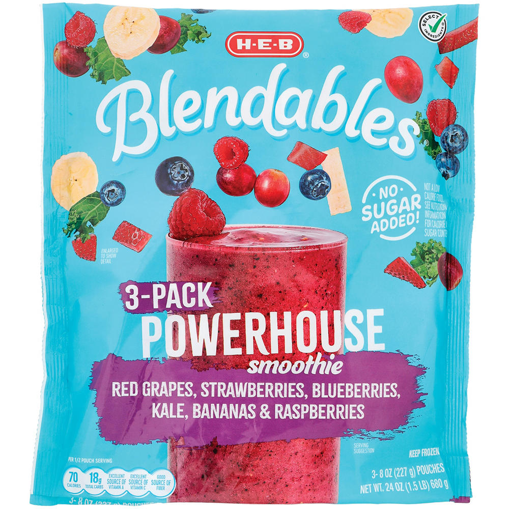 H-E-B Blendables Powerhouse Smoothie Family Pack, 3 pk