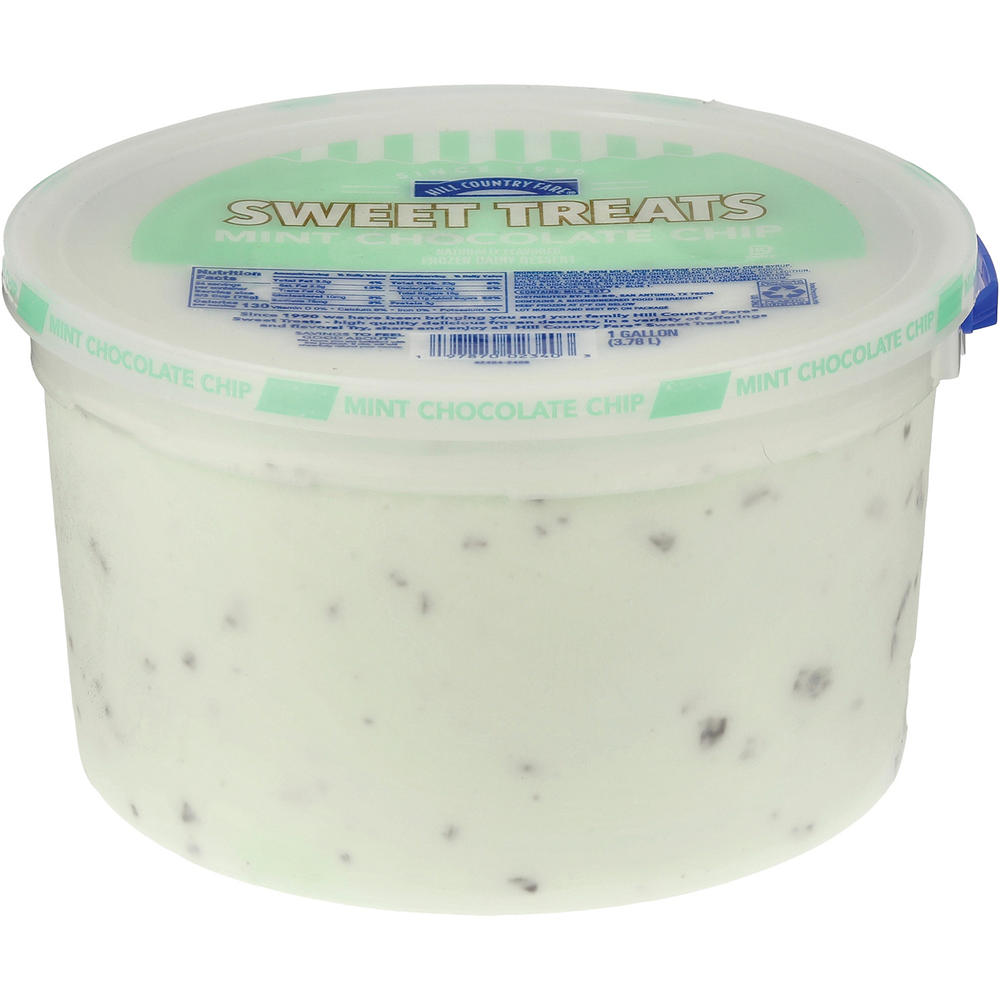 Hill Country Fare Sweet Treats Mint Chocolate Chip Frozen Dairy Dessert, 1 gal