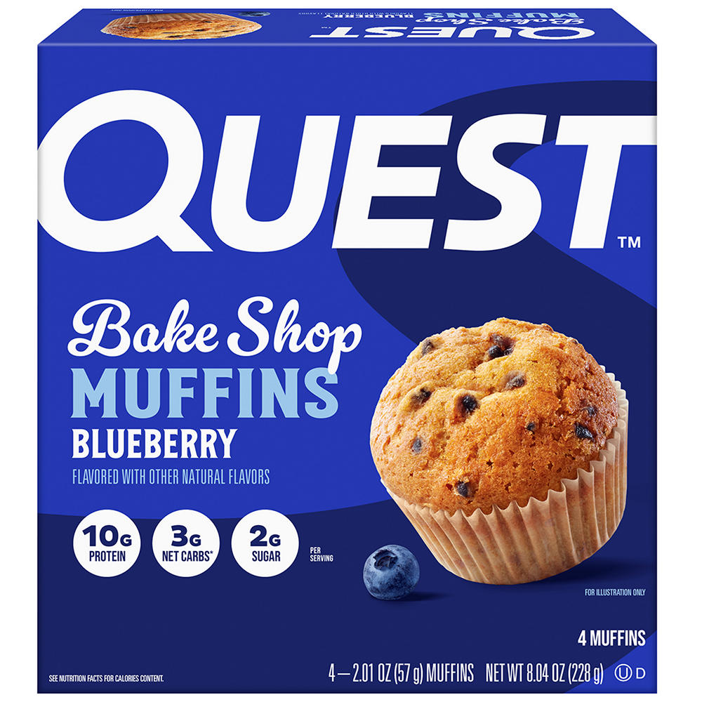 Quest Bake Shop 10g Protein Muffins - Blueberry, 4 ct