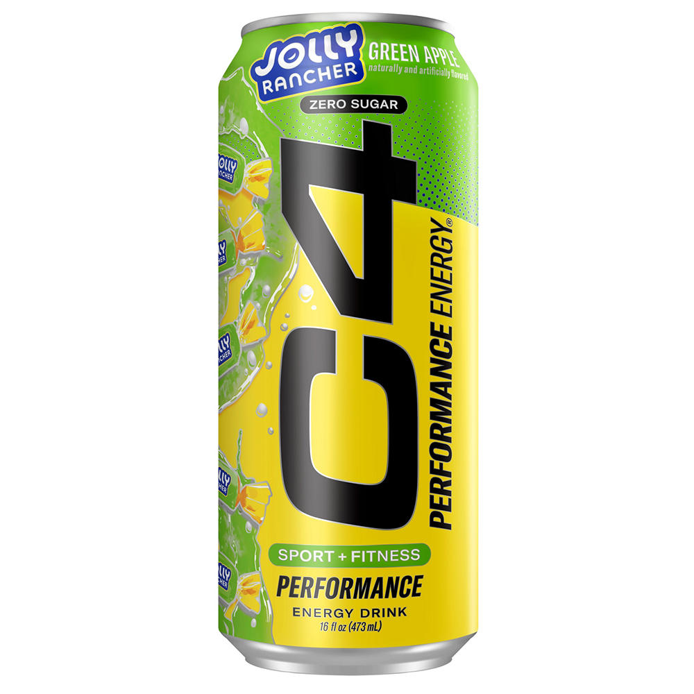 C4 Performance Zero Sugar Energy Drink - Jolly Rancher Green Apple, 16 oz