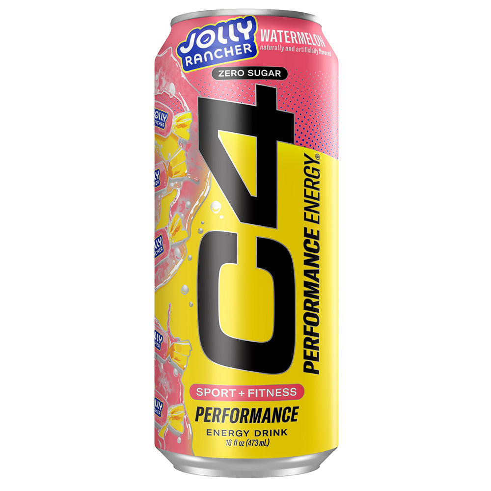 C4 Performance Zero Sugar Energy Drink - Jolly Rancher Watermelon, 16 oz